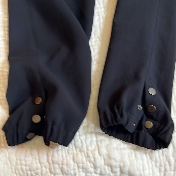 Veronica Beard Manisha Pants Black 10 Elastic Hem Snaps - Picture 6 of 13